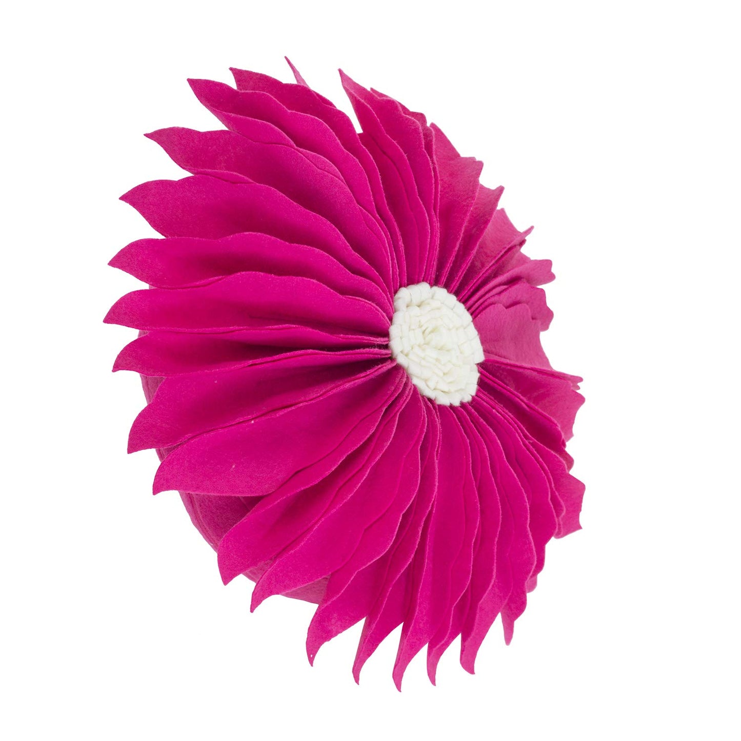 Fennco Styles Handmade Garden 3D Sunflower Decorative Throw Pillow Cover 13" Round - Lilac Floral Pillow Case for Couch, Living Room and Bedroom Décor