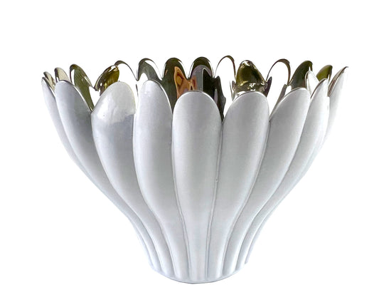 Fennco Styles Lotus Flower Glass 3 Inch High Glass Candle Holder - Gold Votive Holder for Home Décor, Centerpieces Dining Table, Coffee Table and Special Event