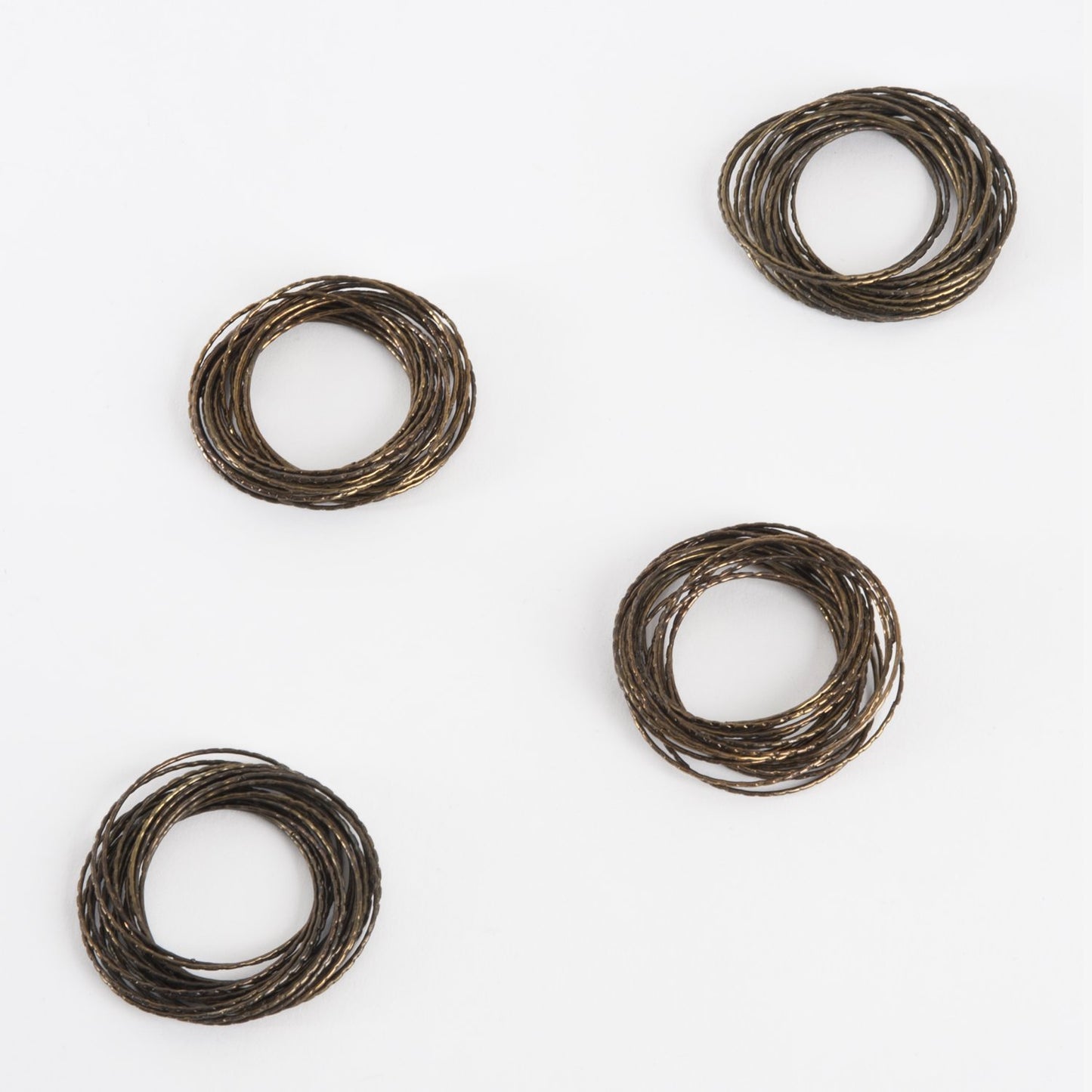 Fennco Styles Bangle Design Metal Napkin Rings, Set of 4