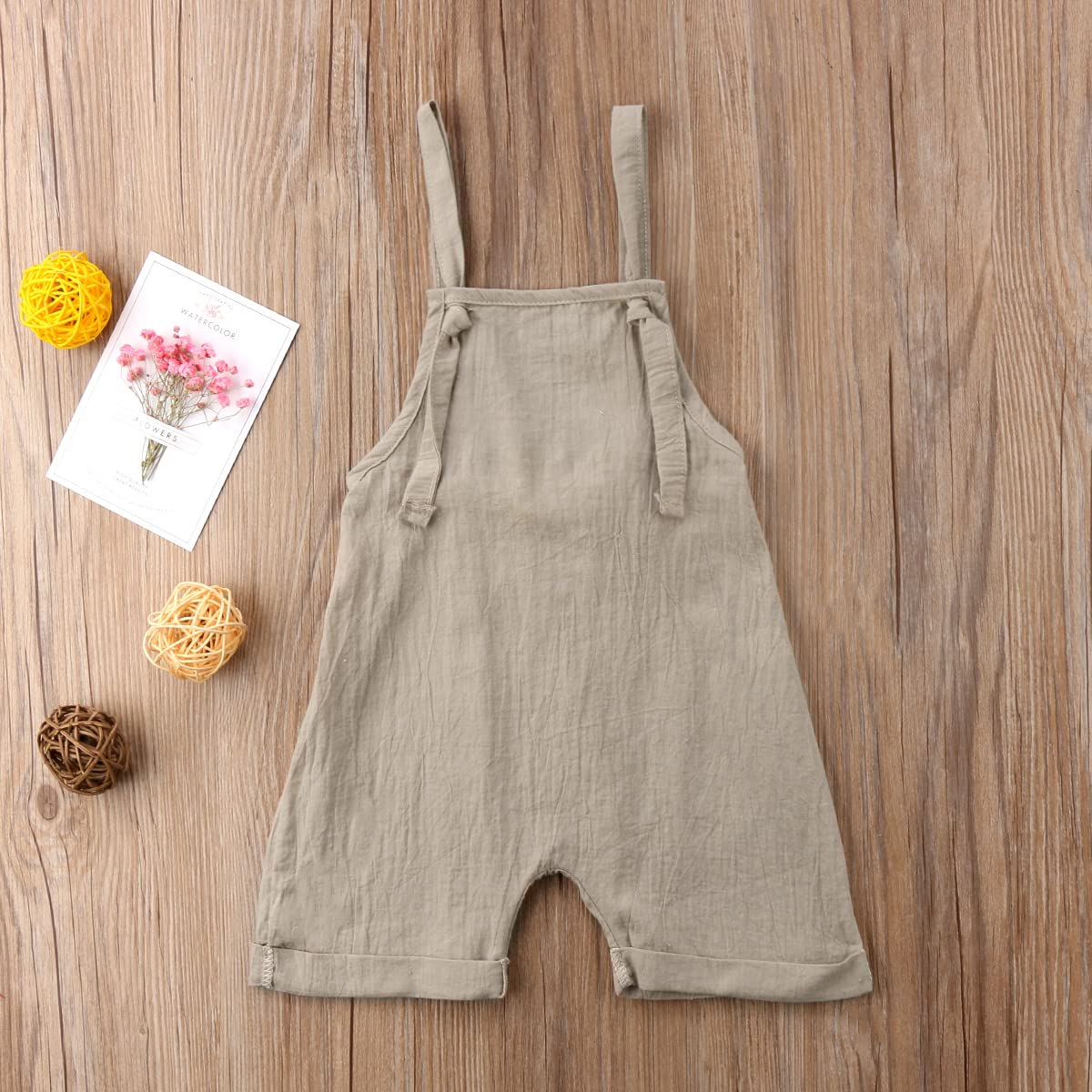 stylesilove Unisex Baby Solid Sleeveless Jumpsuit Romper Cotton Overalls Toddler Boys Girls Backless Romper Summer Outfit