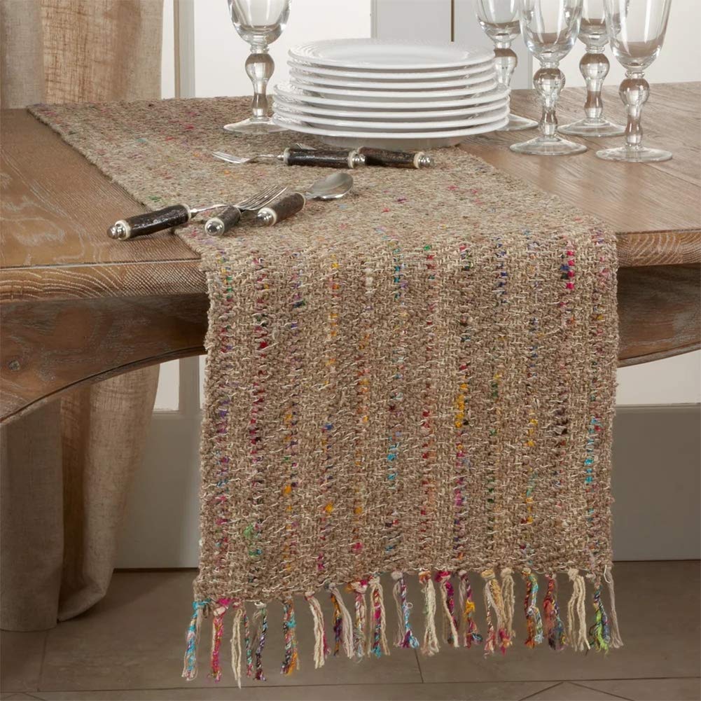 Fennco Styles Lush Thin Striped 100% Cotton Table Runner 16 x 72 Inch – Table Cover for Home Décor, Dining Table, Banquets, Holidays and Special Events