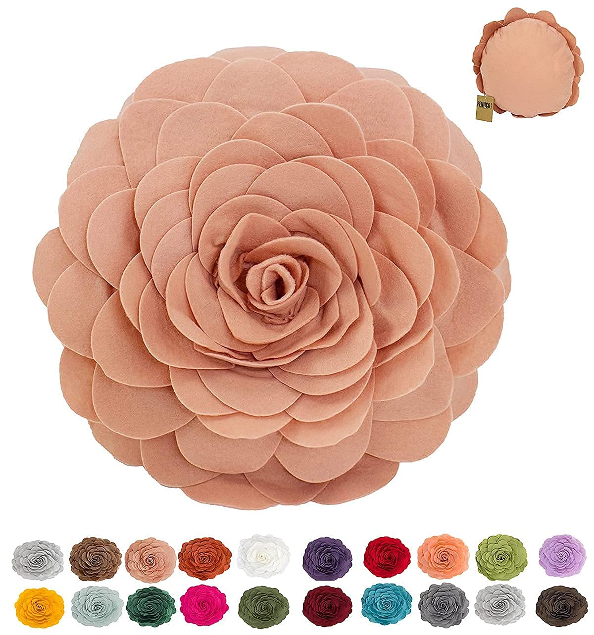 Fennco Styles Eva's Flower Garden Decorative Throw Pillow Cover 16" Round - Floral Accent Pillow Case for Home, Couch, Bed, Living Room, Holiday and Office Décor