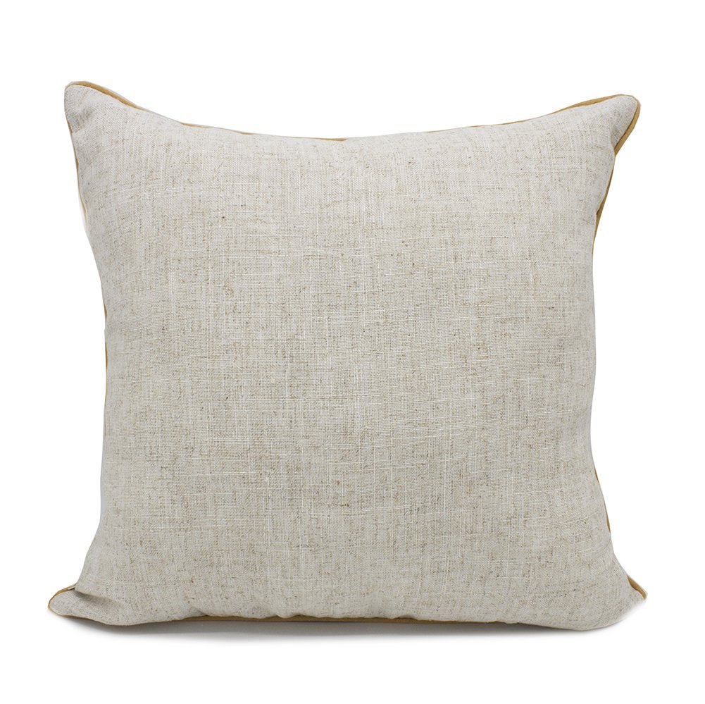 Fennco Styles Handmade Ribbon Embroidery Flower Decorative Linen Table Runner Throw Pillow