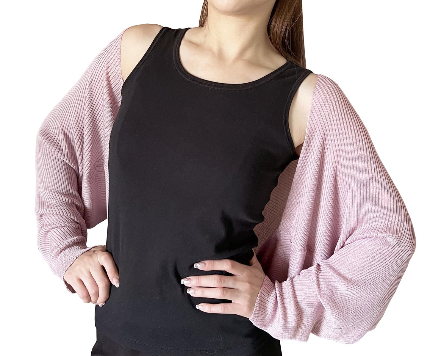 stylesilove Women Lightweight Ribbed Knit Bolero Shrug Long Sleeve Solid Cardigan Soft Sweater Open Front Cape Shawl
