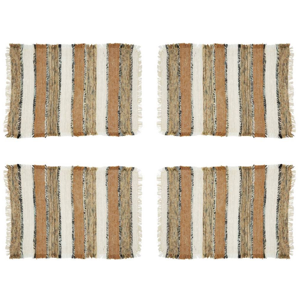 Fennco Styles Woven Chindi Striped Fringe 100% Cotton Table Runner 16 x 72 Inch - Multi Table Cover for Home Décor, Dining Table, Banquets, Family Gathering and Special Occasion