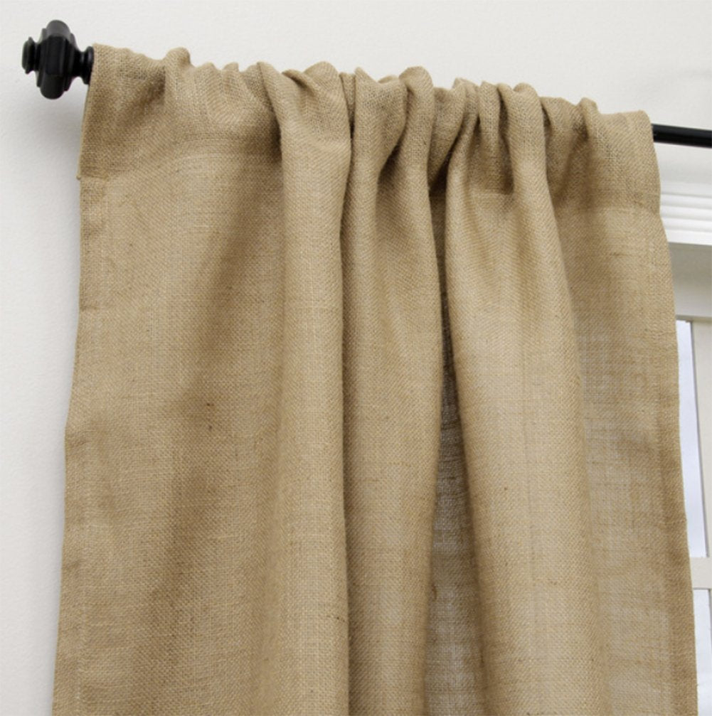 Fennco Styles Passe-Partout Burlap Lined Curtain Drape Panel 42 x 96 Inch, One Piece for Bedroom, Living Room, Patio Door Backing Sliding Glass Door Drape