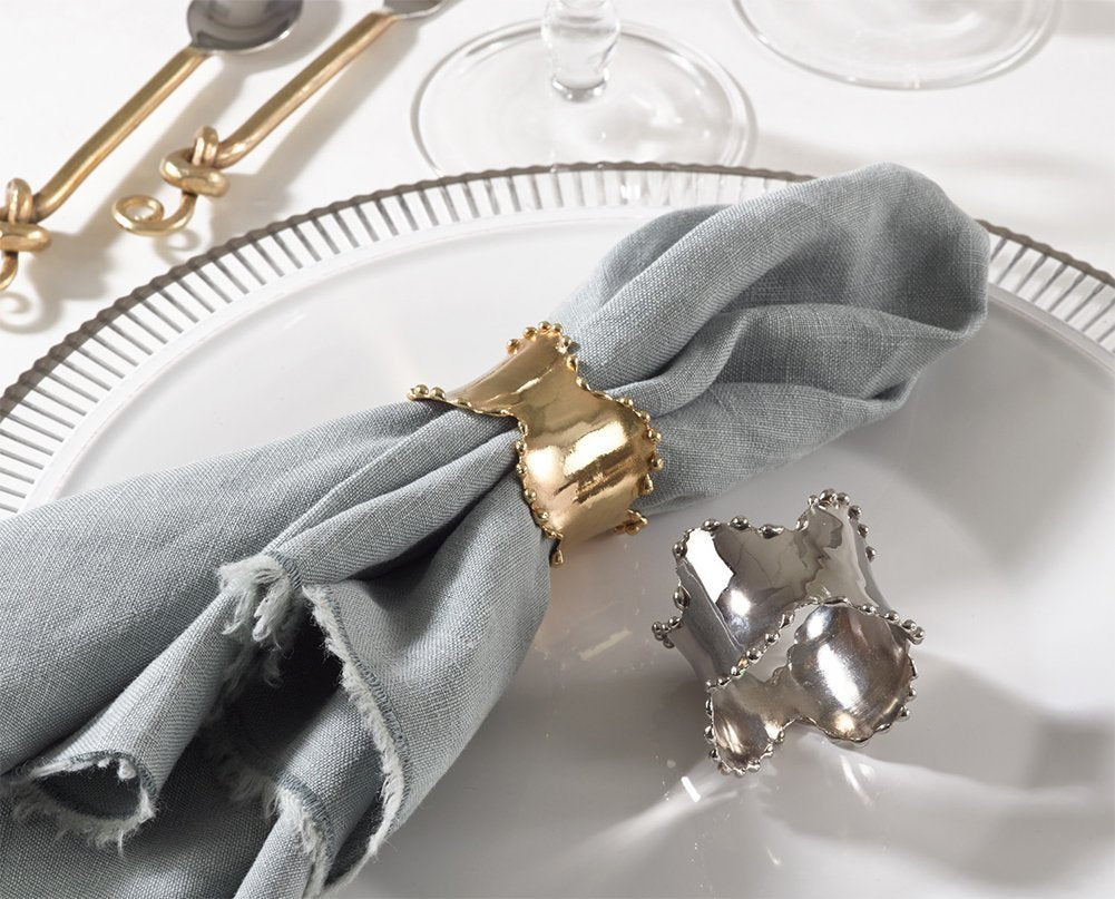 Fennco Styles Collection Classic Design Napkin Ring - 2 Colors - Set of 4