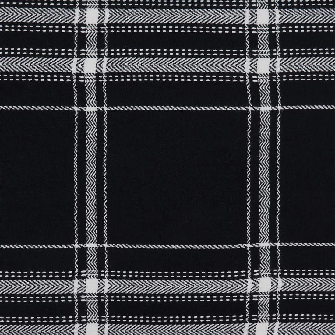 Fennco Style Classic Plaid Cotton Table Runner 16" W x 72" L - Black Table Cover for Home Décor, Everyday Use, Banquet, Family Gathering and Special Occasion