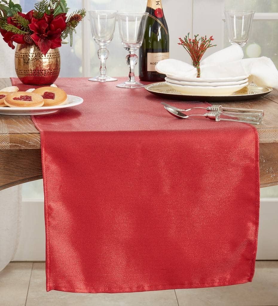Fennco Styles Elegant Shimmering Table Runner 18" W x 54" L - Shine Table Cover for Home, Dining Room, Banquet, Holiday, Christmas, Wedding Décor and Special Occasion