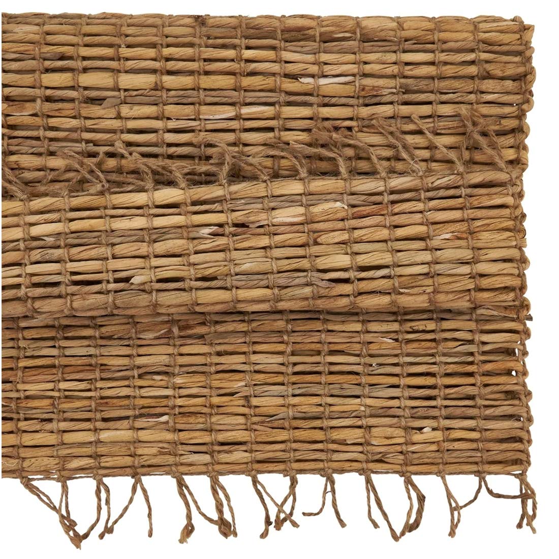Fennco Styles Hand Woven Water Hyacinth Fringe Table Runner 14 x 72 Inch - Natural Chic Table Cover for Home, Dining Table Décor , Banquets and Special Events