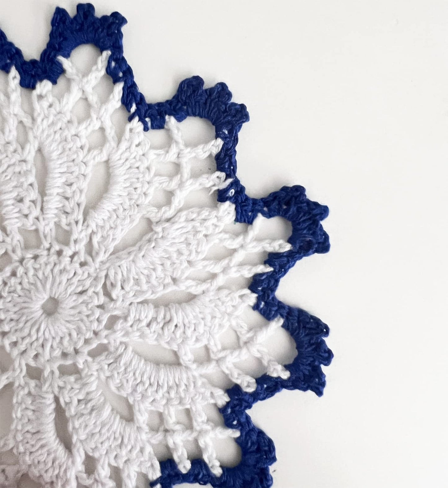Fennco Styles Handmade Crochet Cotton Whirlwind Two-Tone Doily 6-Inch Round, 2-Piece - Drink Coaster for Everyday Use, Holiday, Farmhouse Décor, Cocktail, Tea Party, Special Occasion