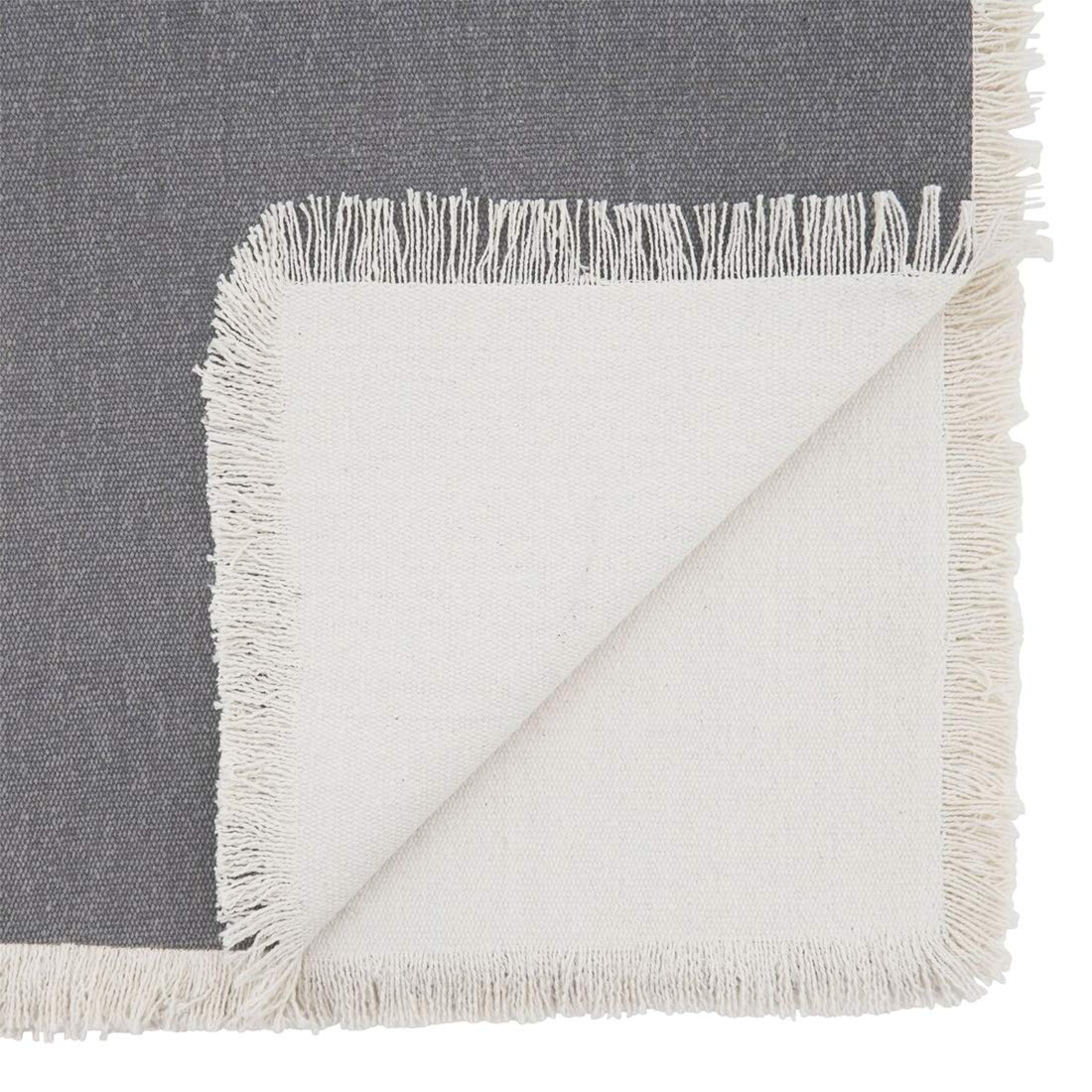 Fennco Styles Fringe Border Design Cotton Table Runner 16" W x 72" L - Table Cover for Christmas, Holiday, Dining Table, Everyday Use, Banquets and Special Occasion