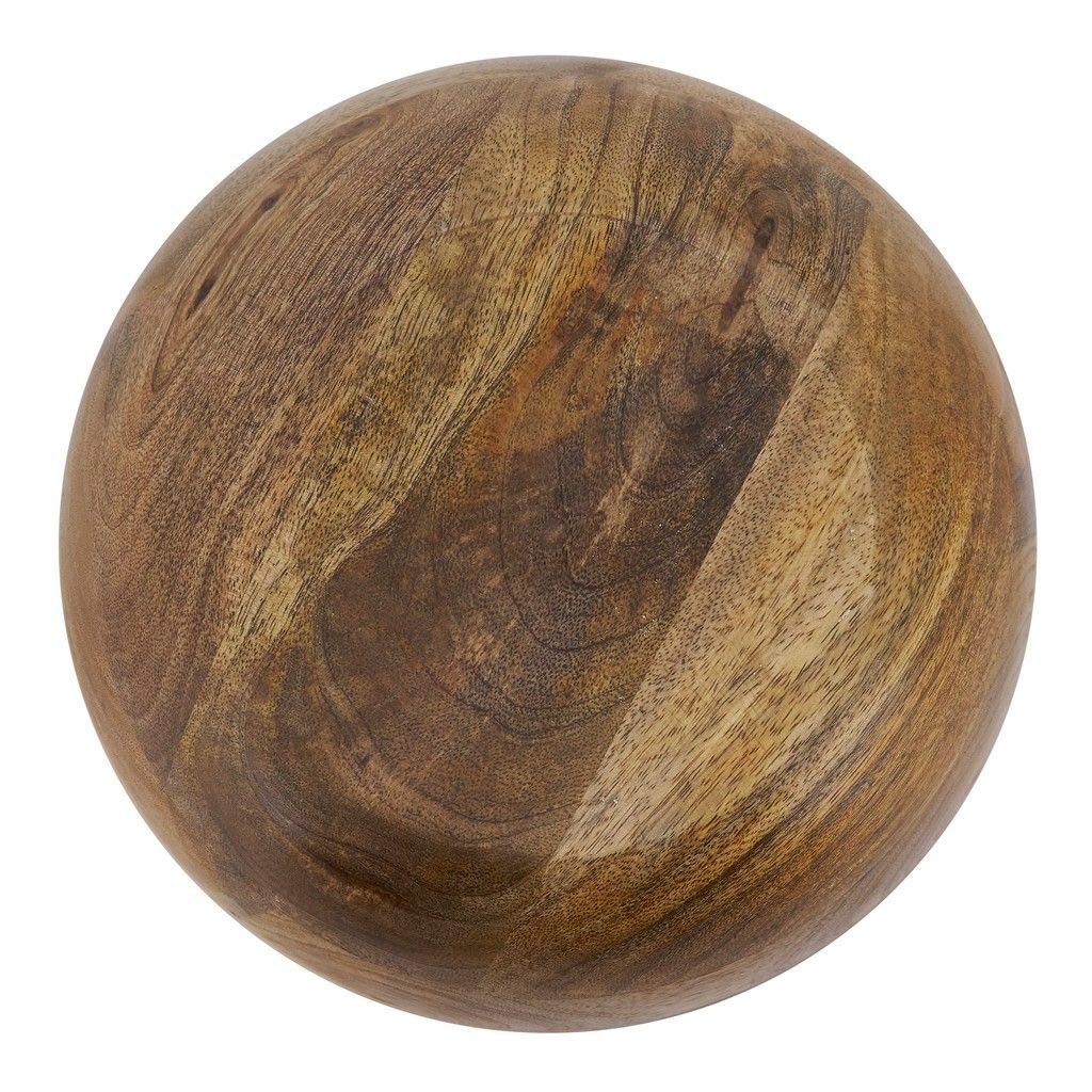 Fennco Styles 10" Round Mango Wood Serving Bowl with Black Arrow Trim Enamel Design for Fruits, Salads, Sides, Home, Kitchen Décor and Holiday Gatherings