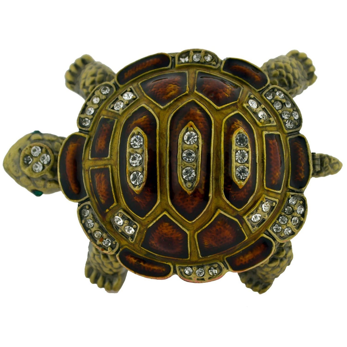 fenncostyles.com Studded Collectible Decorative Jeweled Turtle Trinket Box