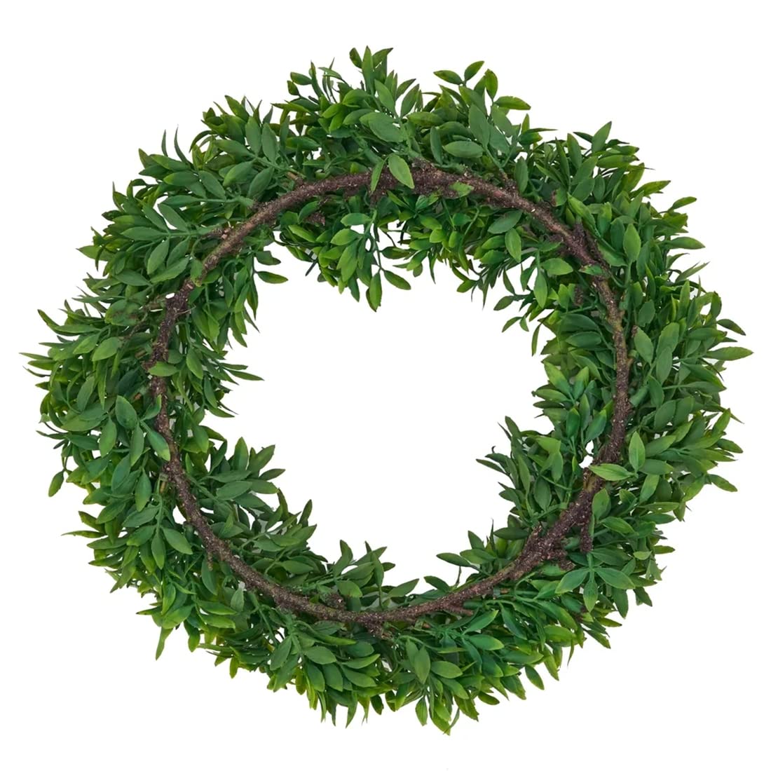 Fennco Styles Holiday Green Capsicum Wreath 12" Round - Artificial Leaf Wreath for Christmas, Home, Tabletop, Front Door, Entryway, Wall and Window Decorations