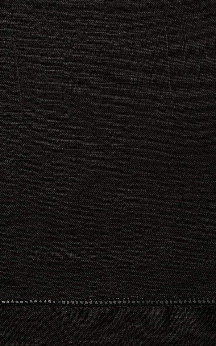 Fennco Styles Classic Design Hemstitched Tablecloth, 60 Inch Square. Black