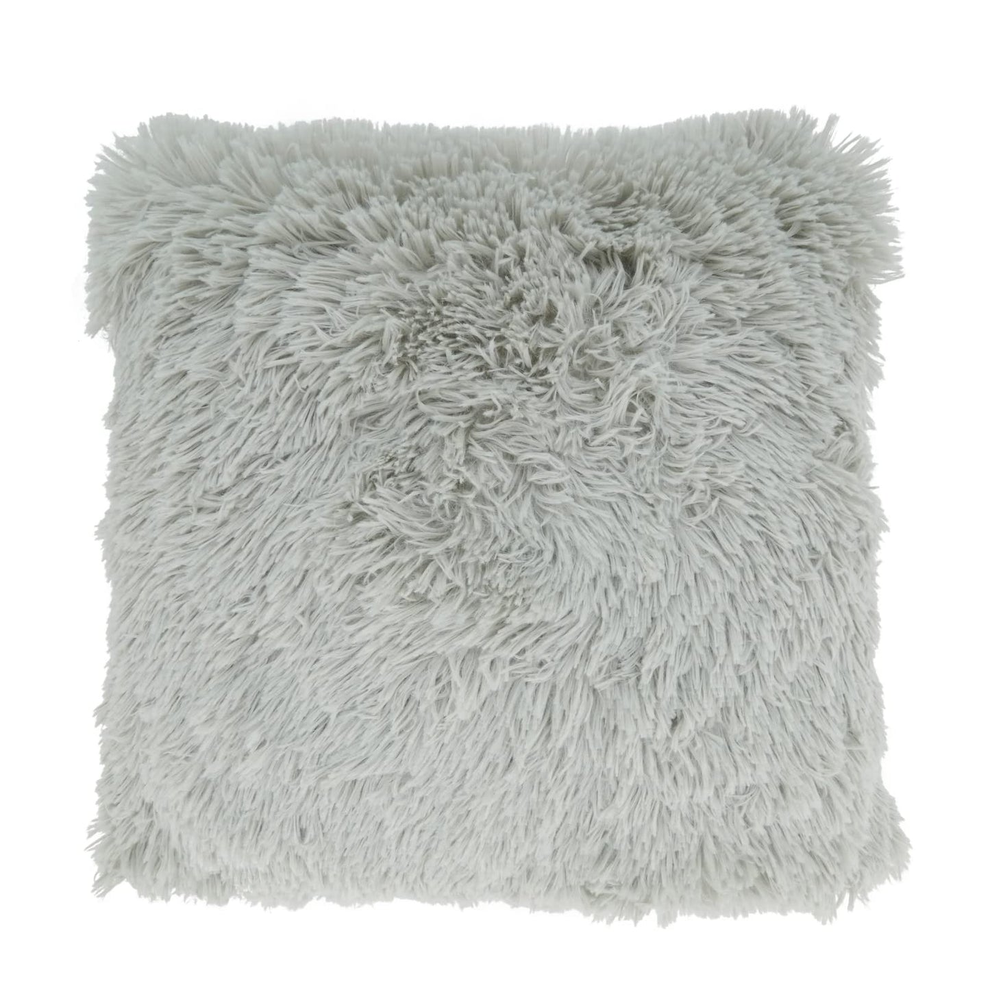 Fennco Styles Classic Faux Fur Decorative Throw Pillow Cover 18 x 18 Inch - Ivory Plush Cushion Case for Home, Couch, Living Room, Office and Holiday Décor