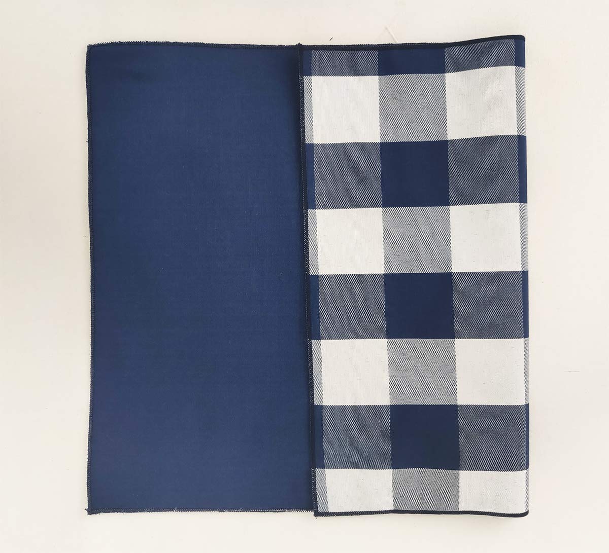 Fennco Styles Buffalo Check Double Layers Reversible Placemats 14" W x 20" L, Set of 4 - Handmade in USA - Plaid Table Mats for Everyday Use, Banquet, Holiday, Family Gathering, Special Occasion