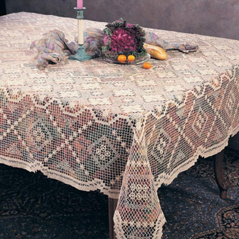 Fennco Styles Handmade All-Over Tuscany Lace Tablecloth