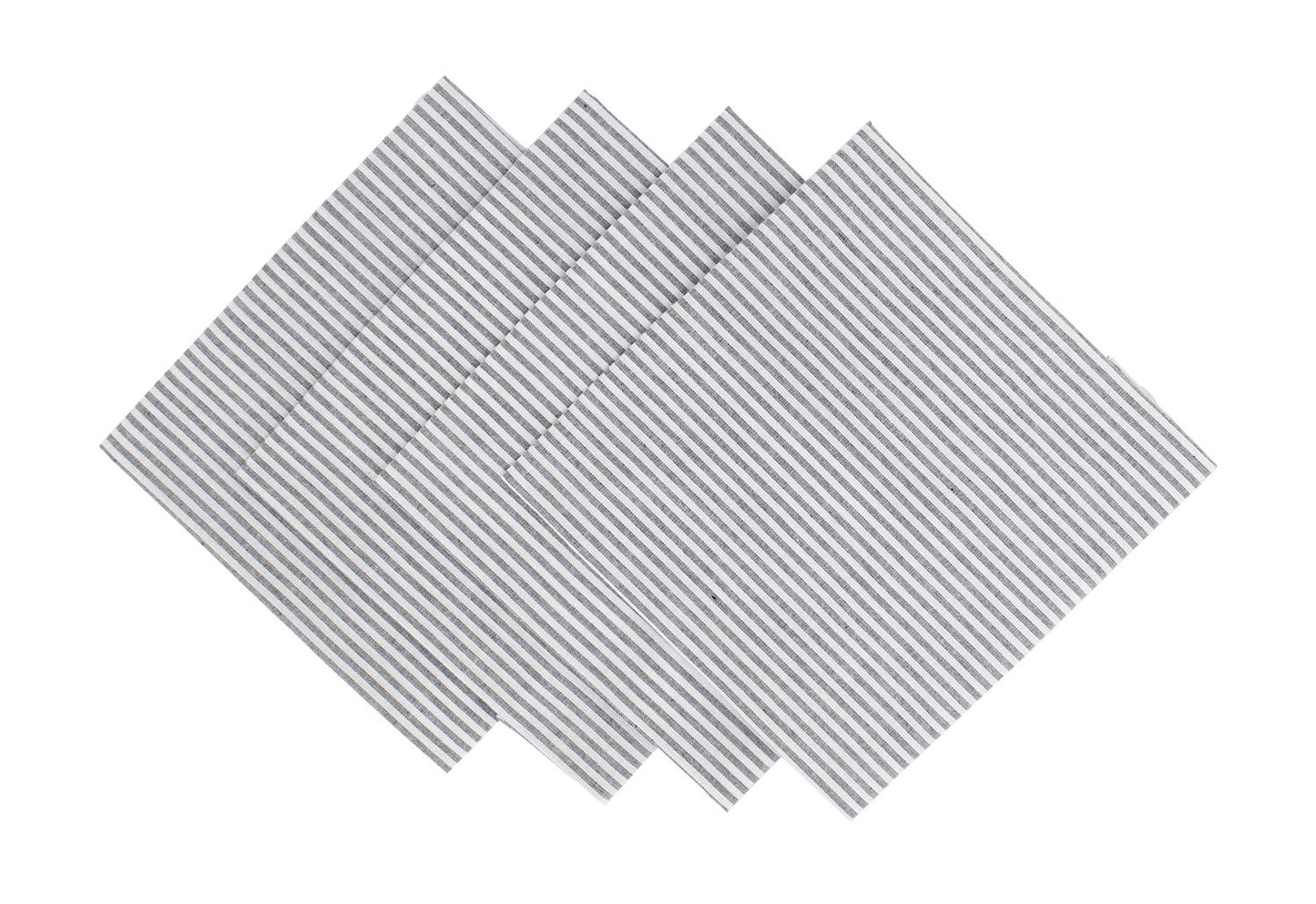 Fennco Styles Simple Ticking Stripes 100% Pure Cotton Placemats 13 x 19 Inch, Set of 4