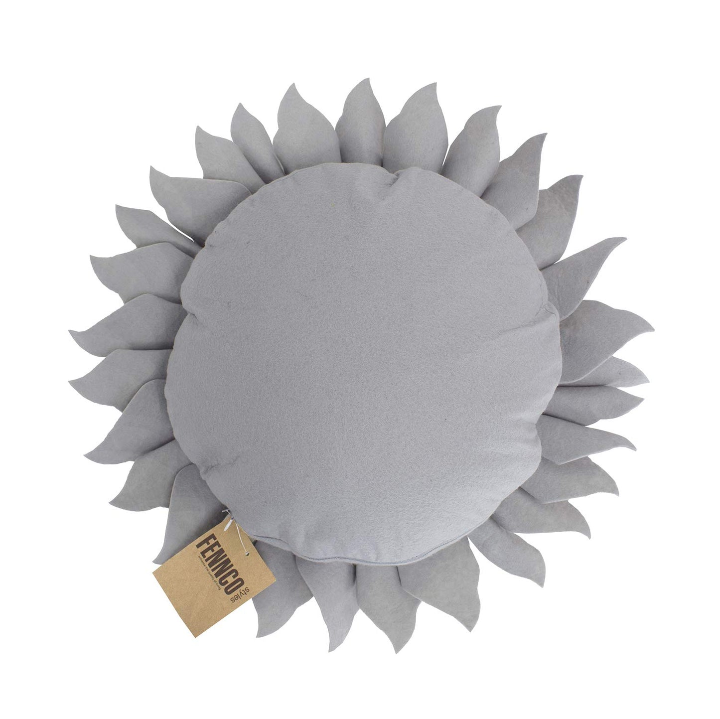 Fennco Styles Handmade Garden 3D Sunflower Decorative Throw Pillow Cover 13" Round - Lilac Floral Pillow Case for Couch, Living Room and Bedroom Décor