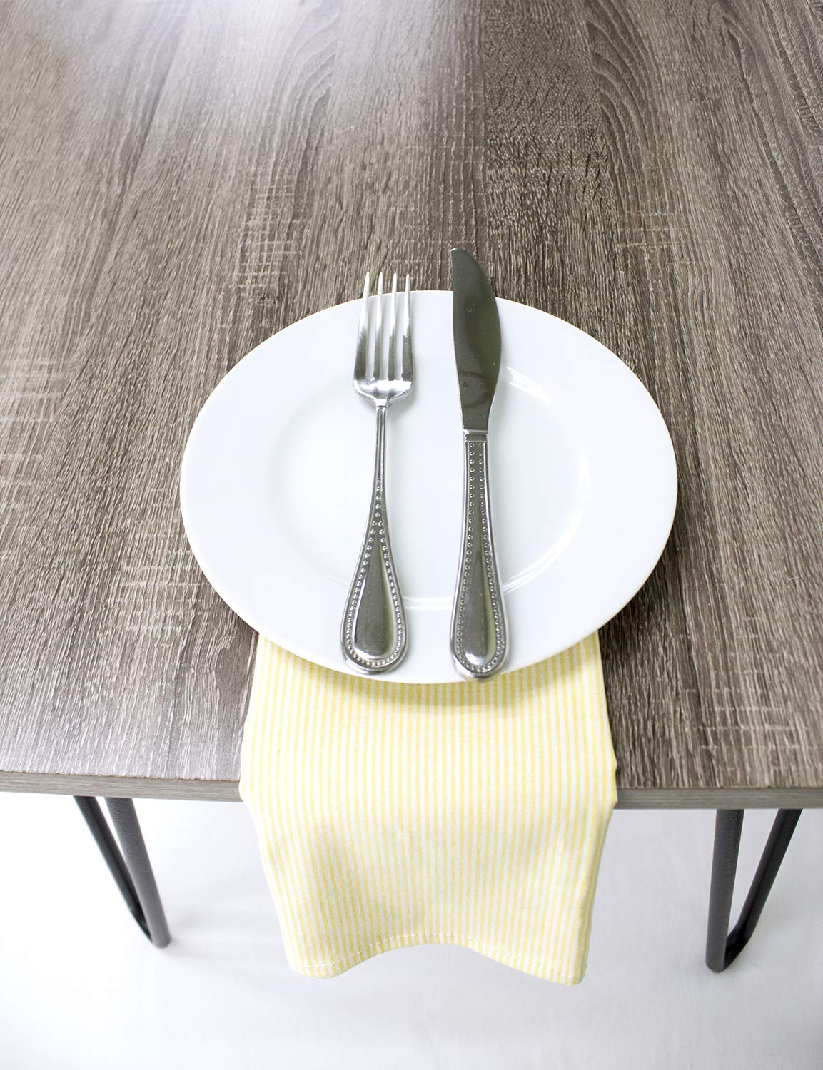 Fennco Styles Farmhouse Neutral Striped 100% Pure Cotton Tablecloth - Yellow Tablecloth for Everyday Use, Banquets, Family Gathering, Special Events and Home Décor