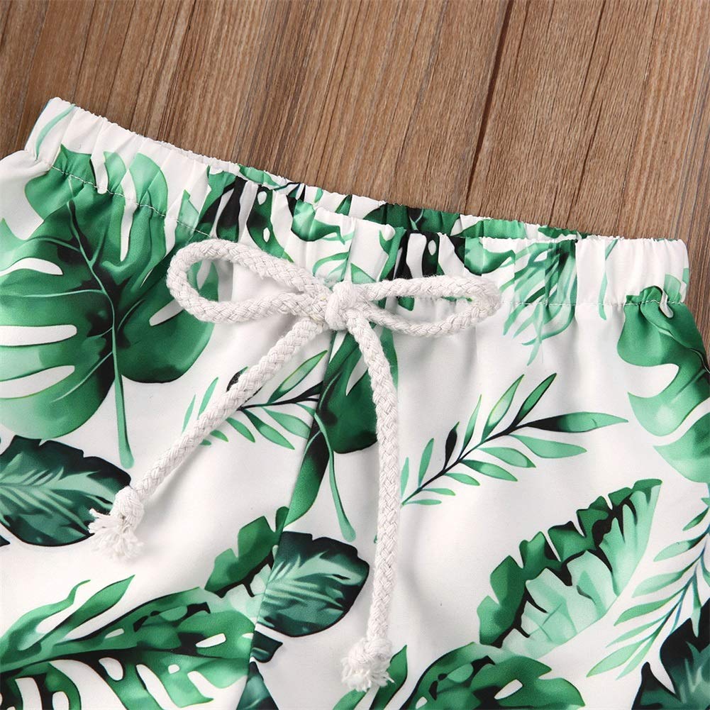 Styles I Love Baby Toddler Green Palm Leaves Swim Shorts Bathing Suit Beach Pool Swimwear Little Boy Swim Trunks