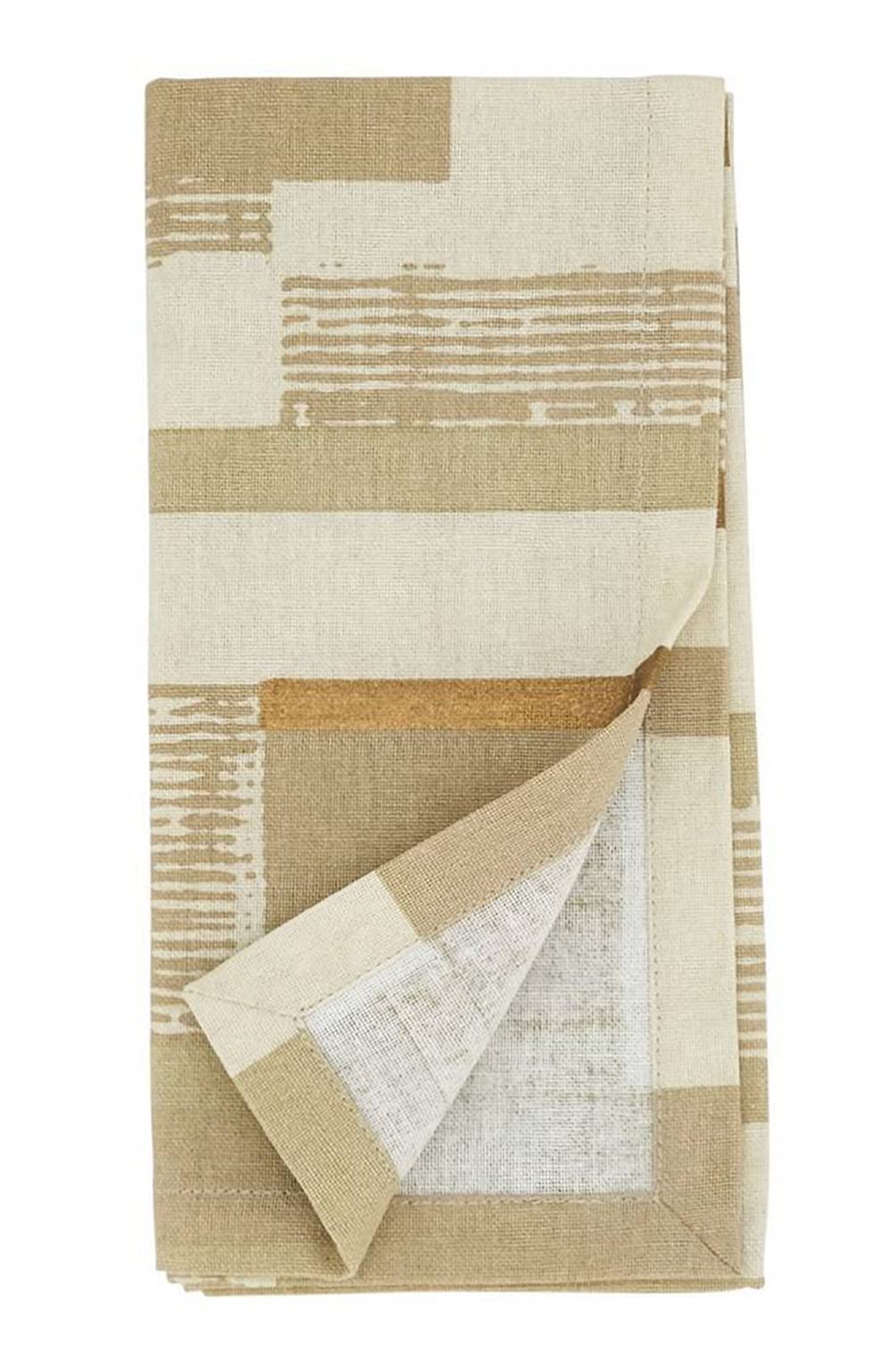 Fennco Styles Geometric Foil Print Cotton Woven Table Runner 16" W x 72" L - Gold Tassel Table Cover for Home Décor, Everyday Use, Banquets, Holidays, Family Gatherings and Special Occasion