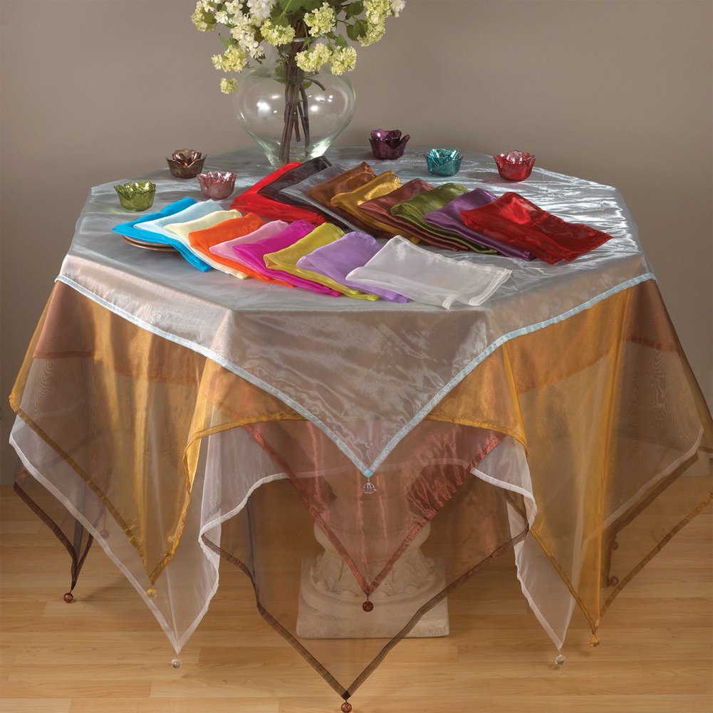 Fennco Styles Sorbet Tissue Organza Tablecloth Sheer Table Cover for Everyday Use, Banquets and Special Events