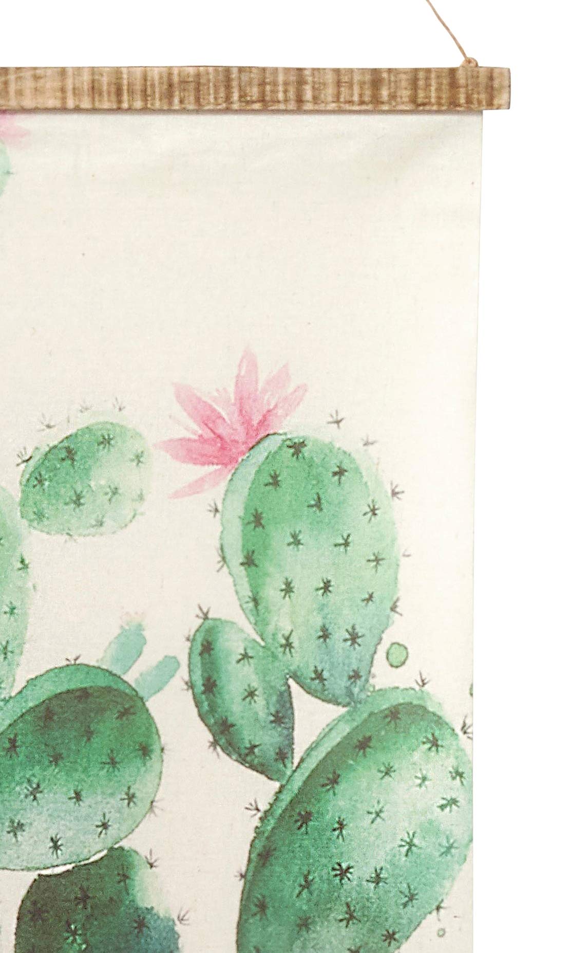Fennco Styles Cactus Canvas Wall Hanging Art 100% Pure Linen Home Décor Wall Art for Apartments Restaurants Offices Living Room Bedroom Decorations, 19" W x 28" L