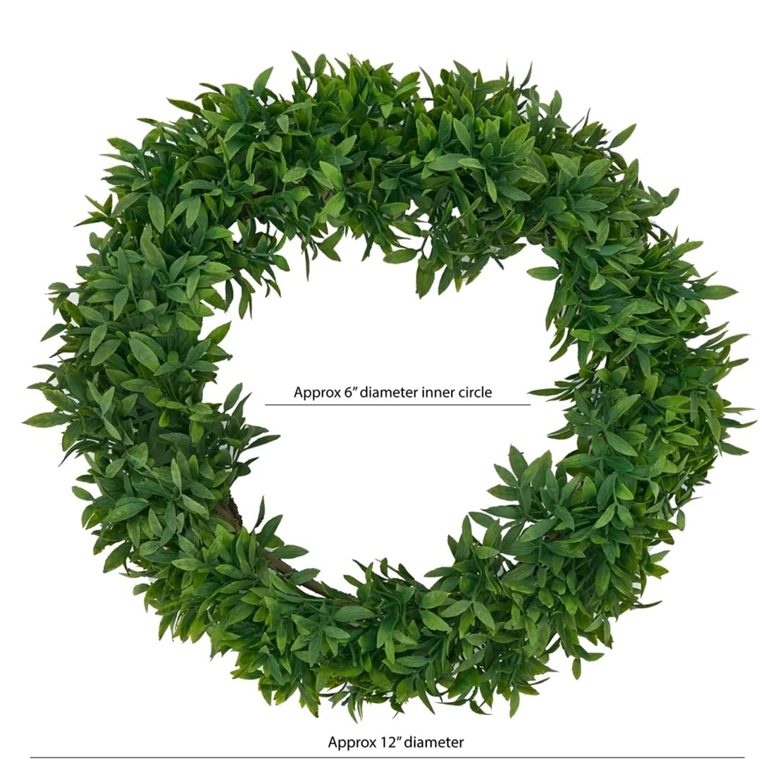 Fennco Styles Holiday Green Capsicum Wreath 12" Round - Artificial Leaf Wreath for Christmas, Home, Tabletop, Front Door, Entryway, Wall and Window Decorations