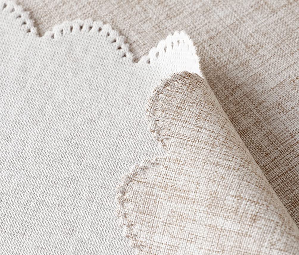 Fennco Styles Woven Solid Color Scalloped Tablecloth