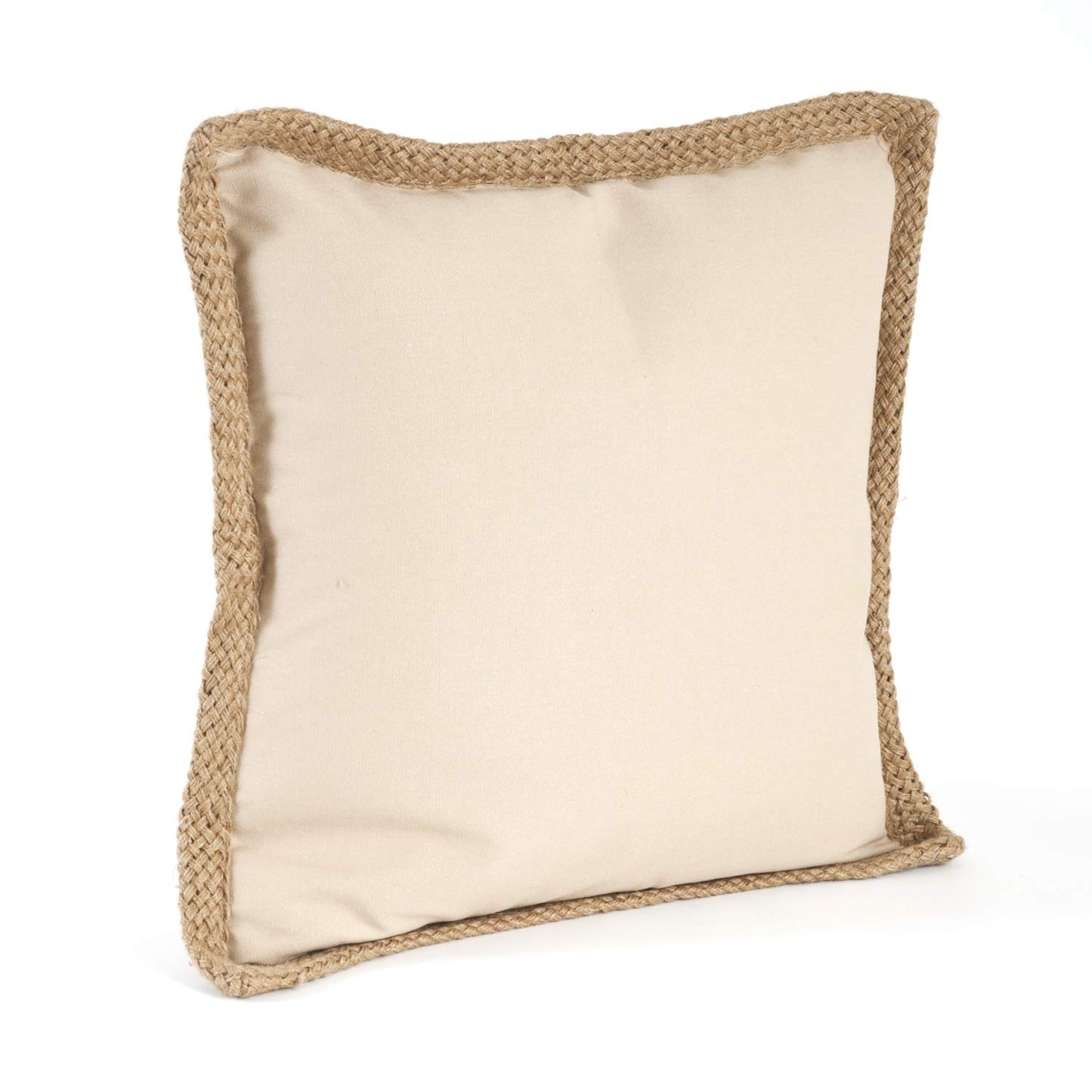Fennco Styles 20" Jute Braided Cotton Throw Pillow, Down Filler Included - Accent Pillow for Home, Couch, Living Room, Bedroom and Office Décor