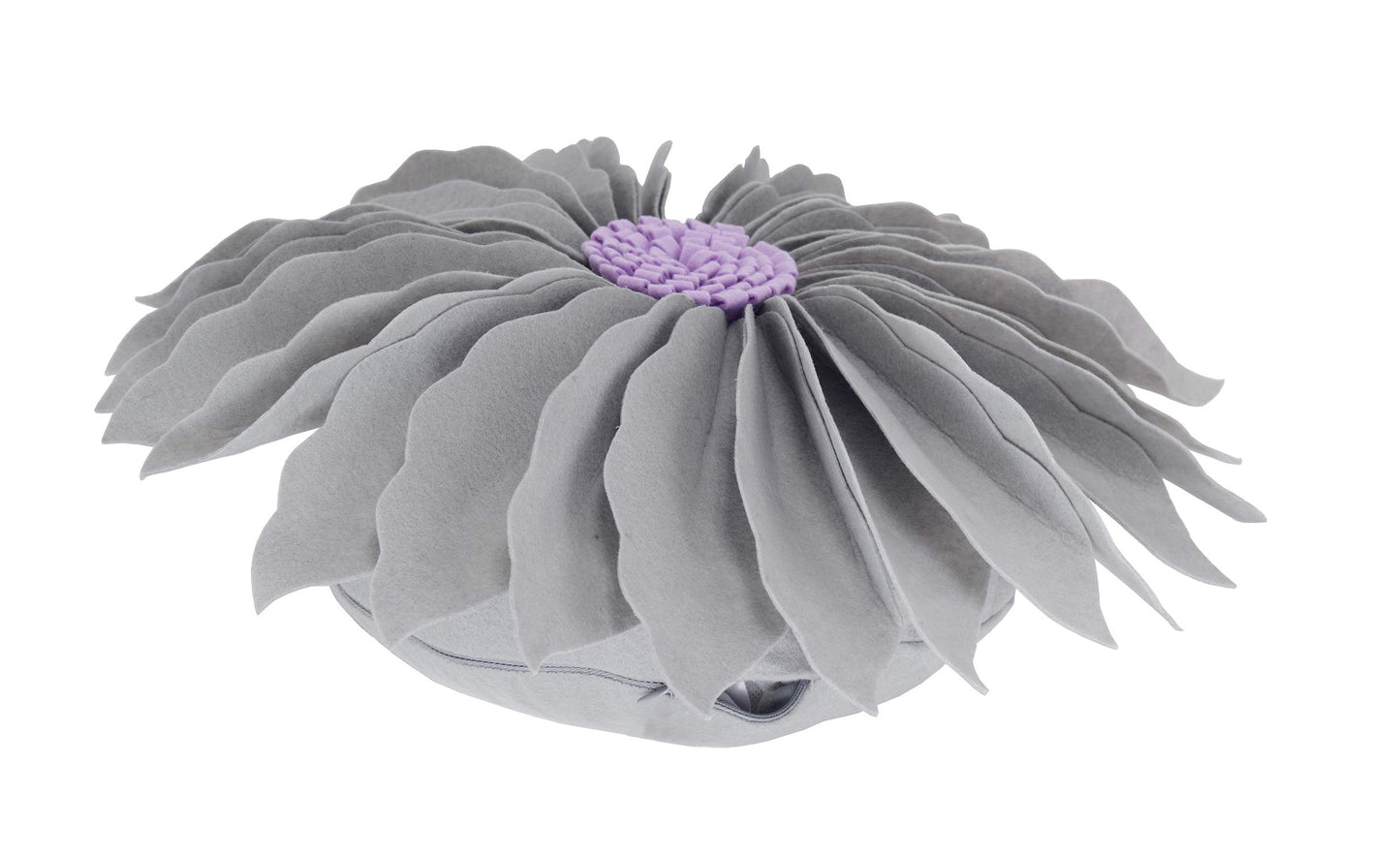 Fennco Styles Handmade Garden 3D Sunflower Decorative Throw Pillow Cover 13" Round - Lilac Floral Pillow Case for Couch, Living Room and Bedroom Décor