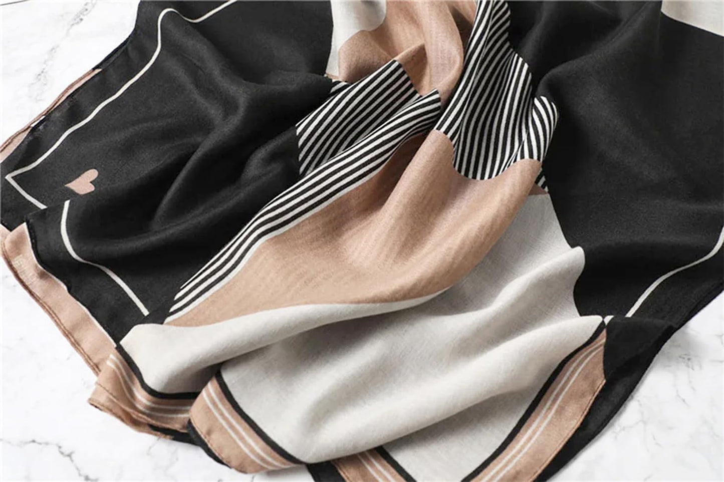 stylesilove Women Stripe Geometric Printed Lightweight Fashion Scarf Large Shawl Scarves Neck Wraps for All Season, 7 Colors