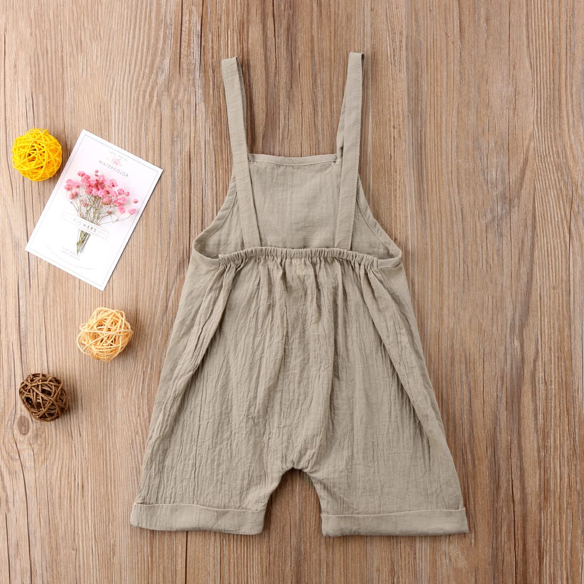 stylesilove Unisex Baby Solid Sleeveless Jumpsuit Romper Cotton Overalls Toddler Boys Girls Backless Romper Summer Outfit