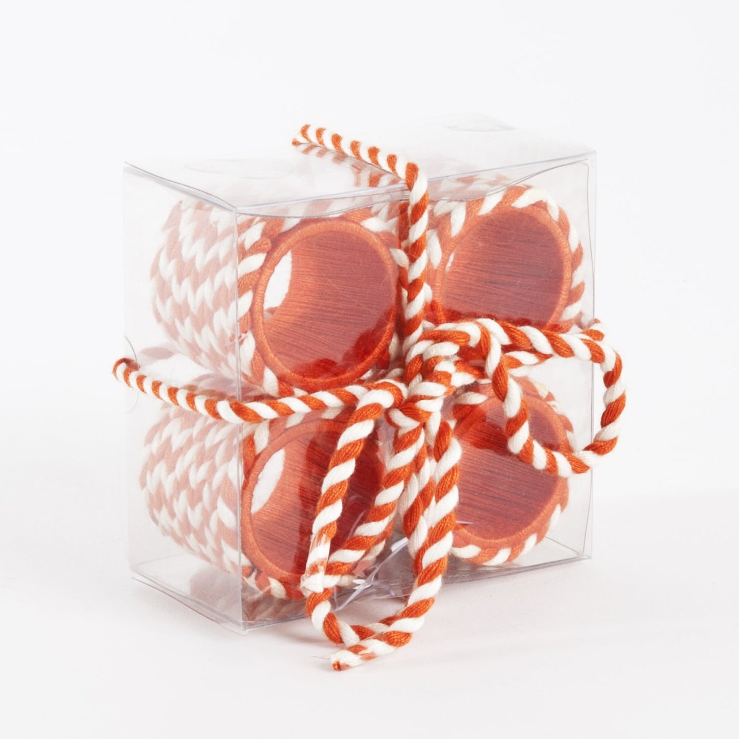 Fennco Styles Two Tone Braid Design Napkin Rings, Set of 4