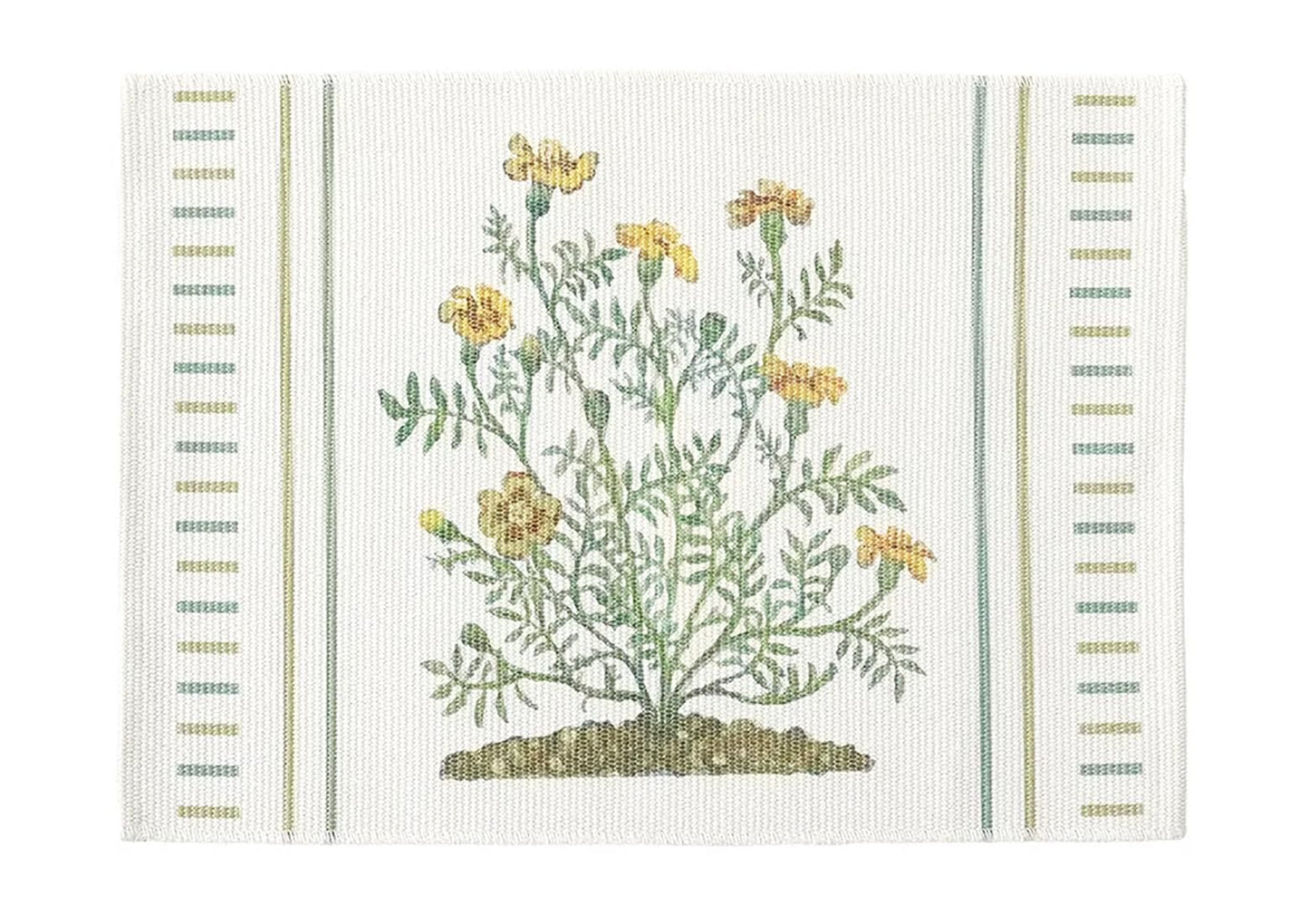 Fennco Styles Botanical Floral Print Cotton Blend Woven Table Placemats 13" W x 19" L, Set of 4 - Flower Design Table Mats for Home Décor, Dining Table, Banquet, Holiday and Family Gathering