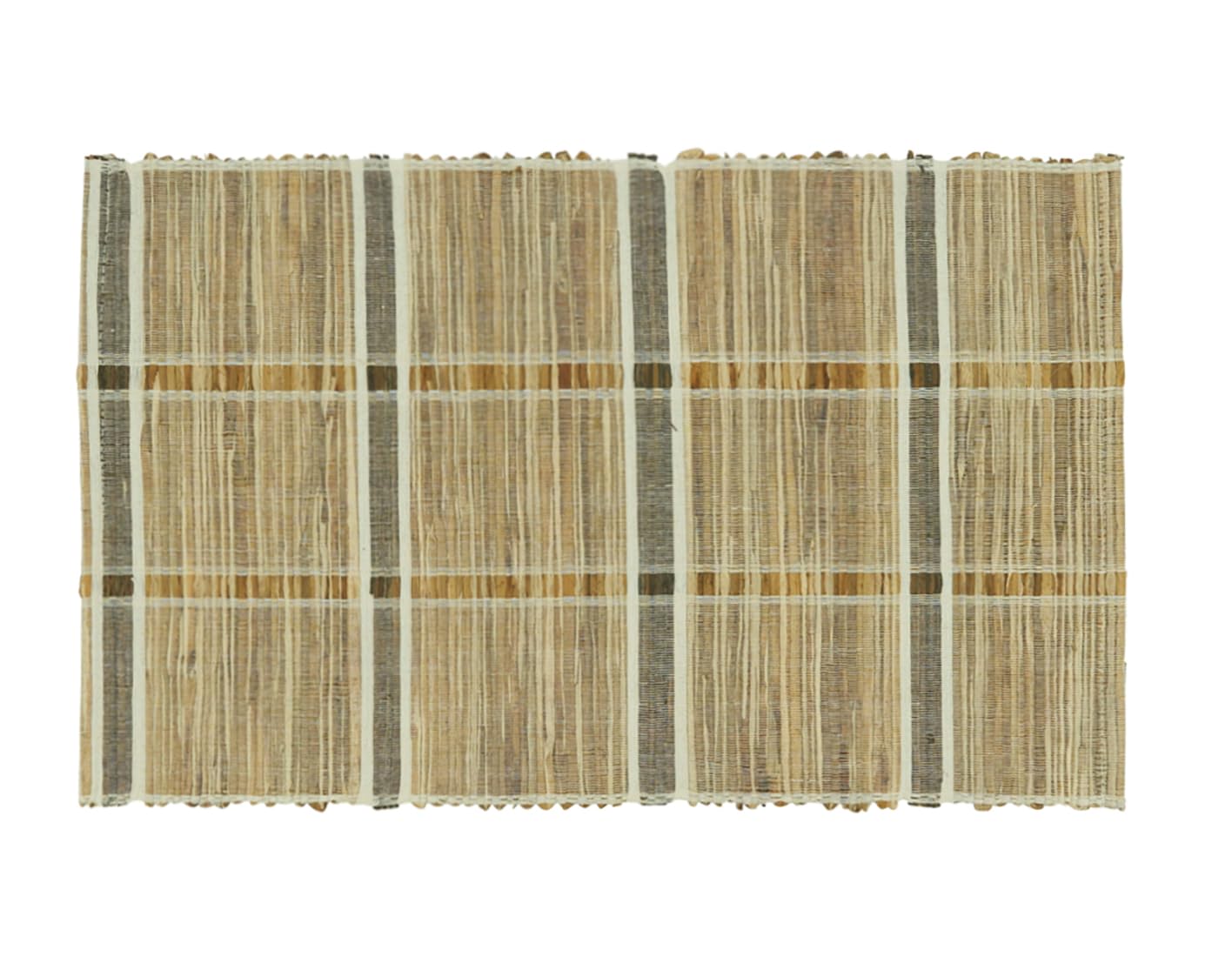 Fennco Styles Stripe Design Water Hyacinth Table Runner 14" W X 72" L - Natural Rustic Table Cover for Dining Table, Dinner Party, Holidays, Home Decor, Special Events
