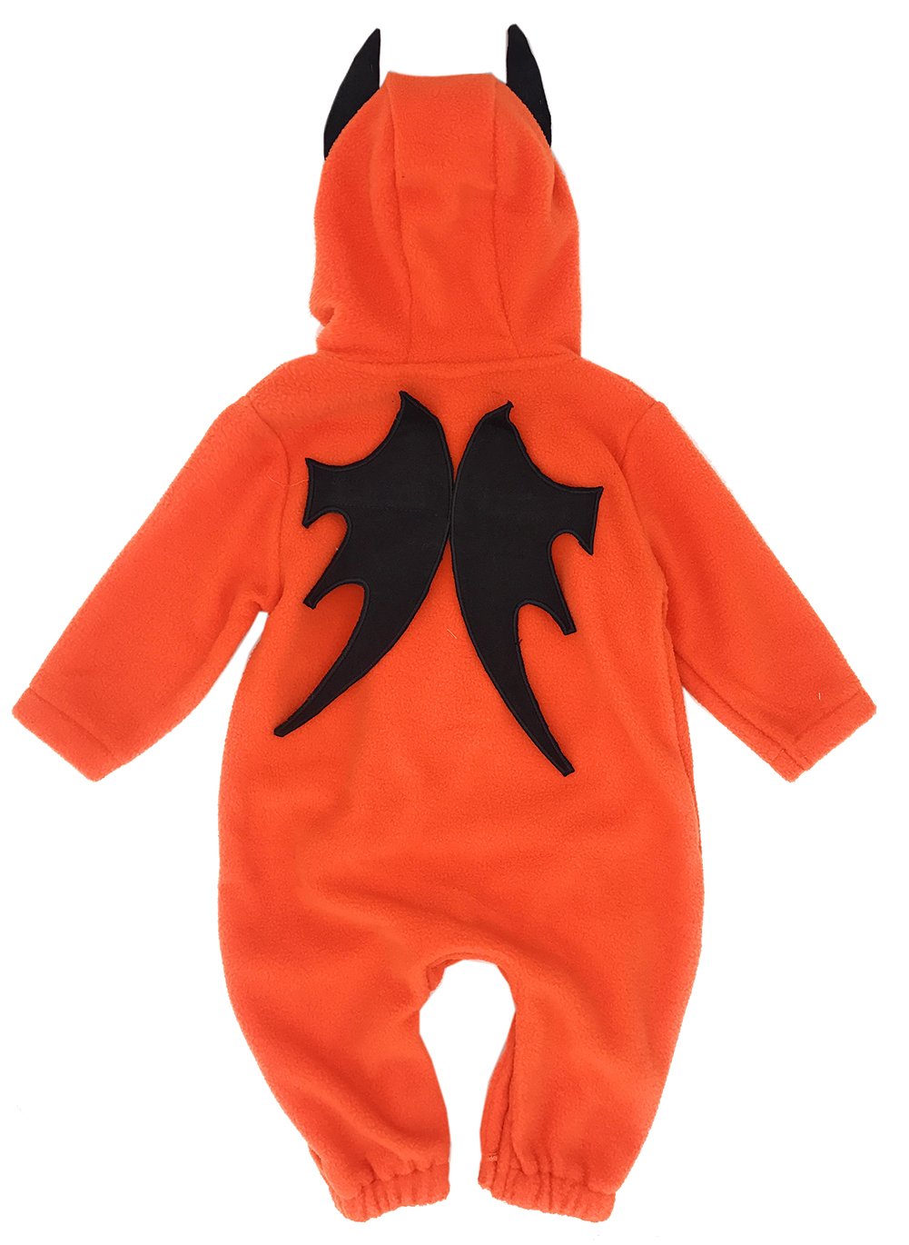 stylesilove Halloween Unisex Toddler Baby Boys Girls Orange Fleece Pumpkin Hooded Long Sleeve Romper