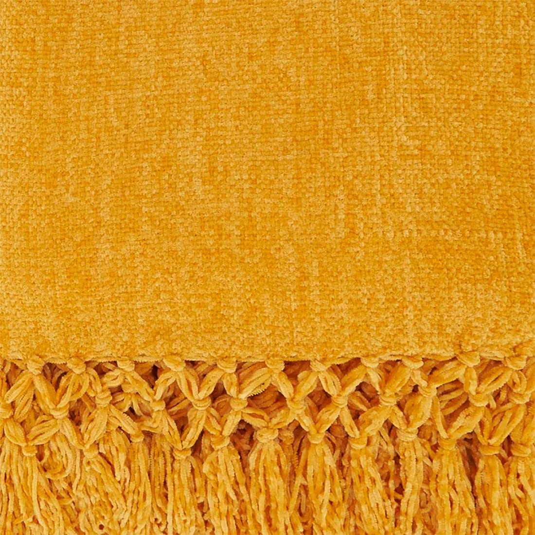 Fennco Styles Hand Knotted Chenille Throw 50" W x 60" L - Solid Throw Blanket for Couch, Living Room, Bedroom, Christmas, Holiday and Home Décor