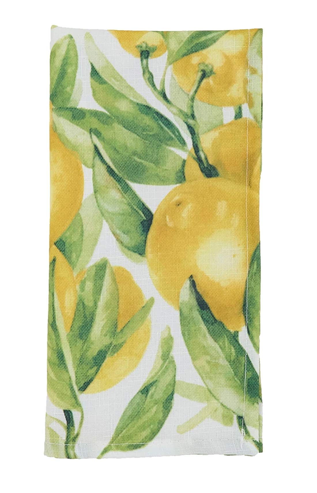 Fennco Styles Lemon Printed Cloth Napkins 20 x 20 Inch, Set of 4 - Multicolored Dinner Napkins for Home Décor, Dining Room, Banquets, Everyday Use and Special Occasions