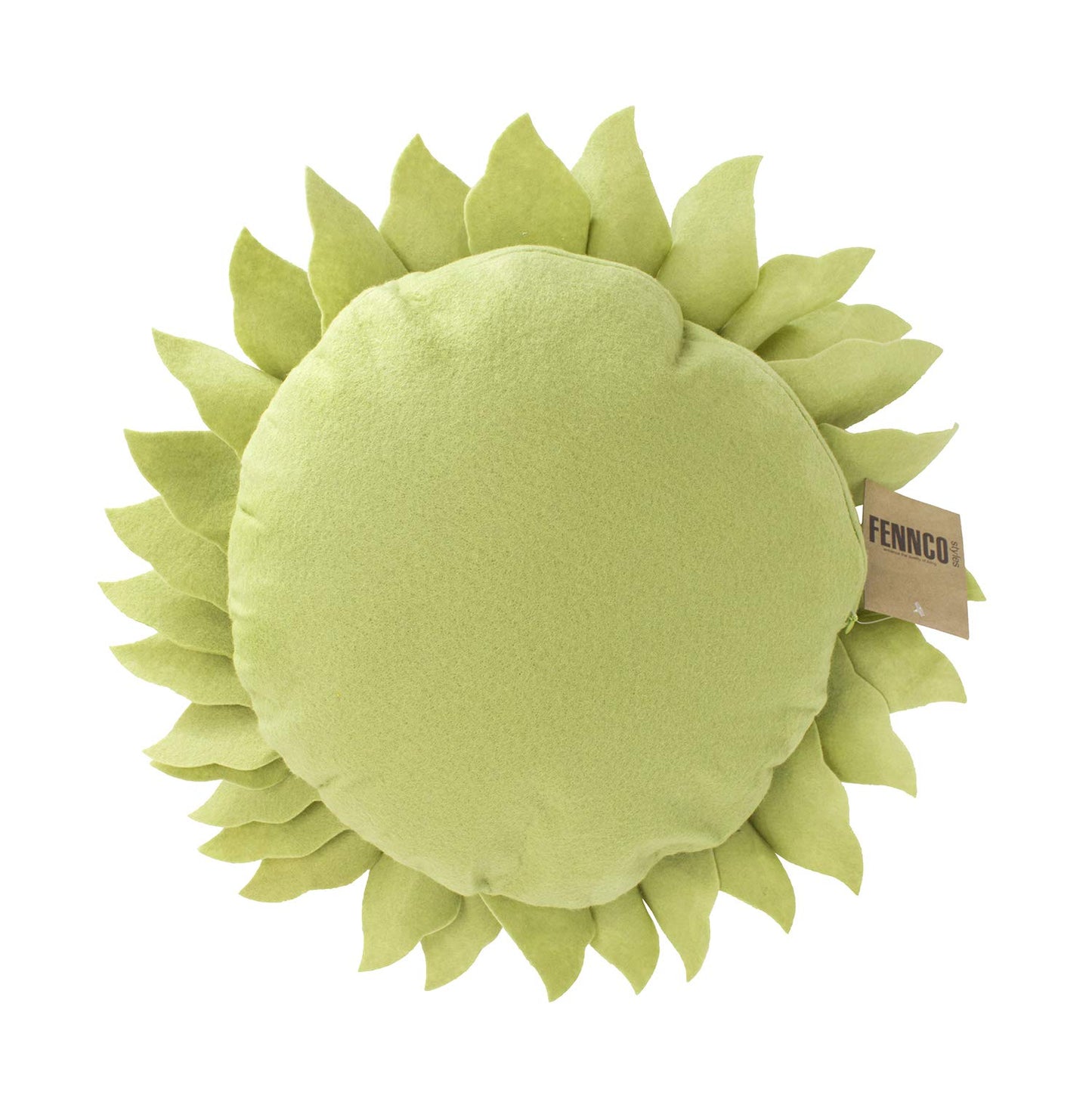 Fennco Styles Handmade Garden 3D Sunflower Decorative Throw Pillow Cover 13" Round - Lilac Floral Pillow Case for Couch, Living Room and Bedroom Décor