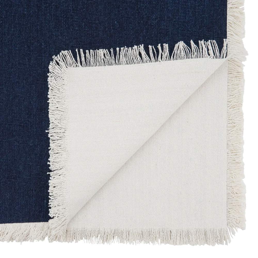 Fennco Styles Fringe Border Design Cotton Table Runner 16" W x 72" L - Table Cover for Christmas, Holiday, Dining Table, Everyday Use, Banquets and Special Occasion