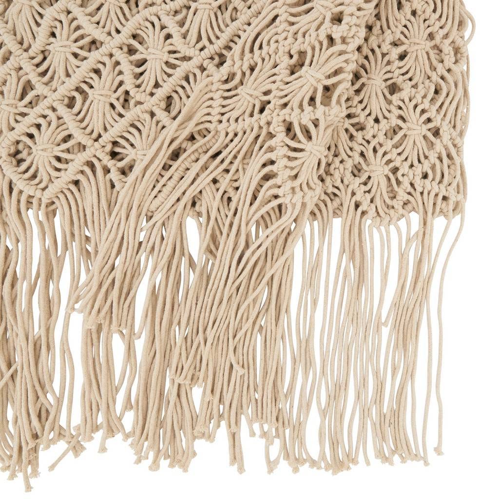 Fennco Styles Bohemian Handmade Macramé Decorative Cotton Table Runner 16" W x 72" L - Natural Woven Table Cover for Banquets, Dinner Parties, Special Events and Home Décor