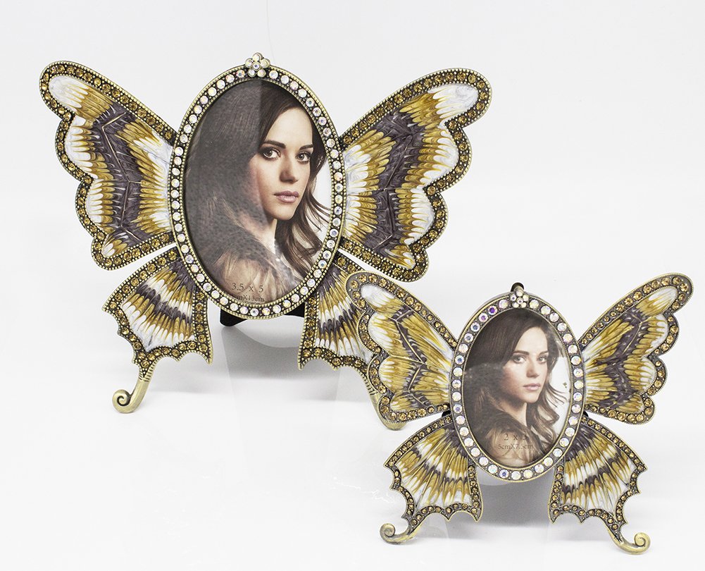 Fennco Styles Crystal and Pearl Elegant Decorative Metal Picture Frame