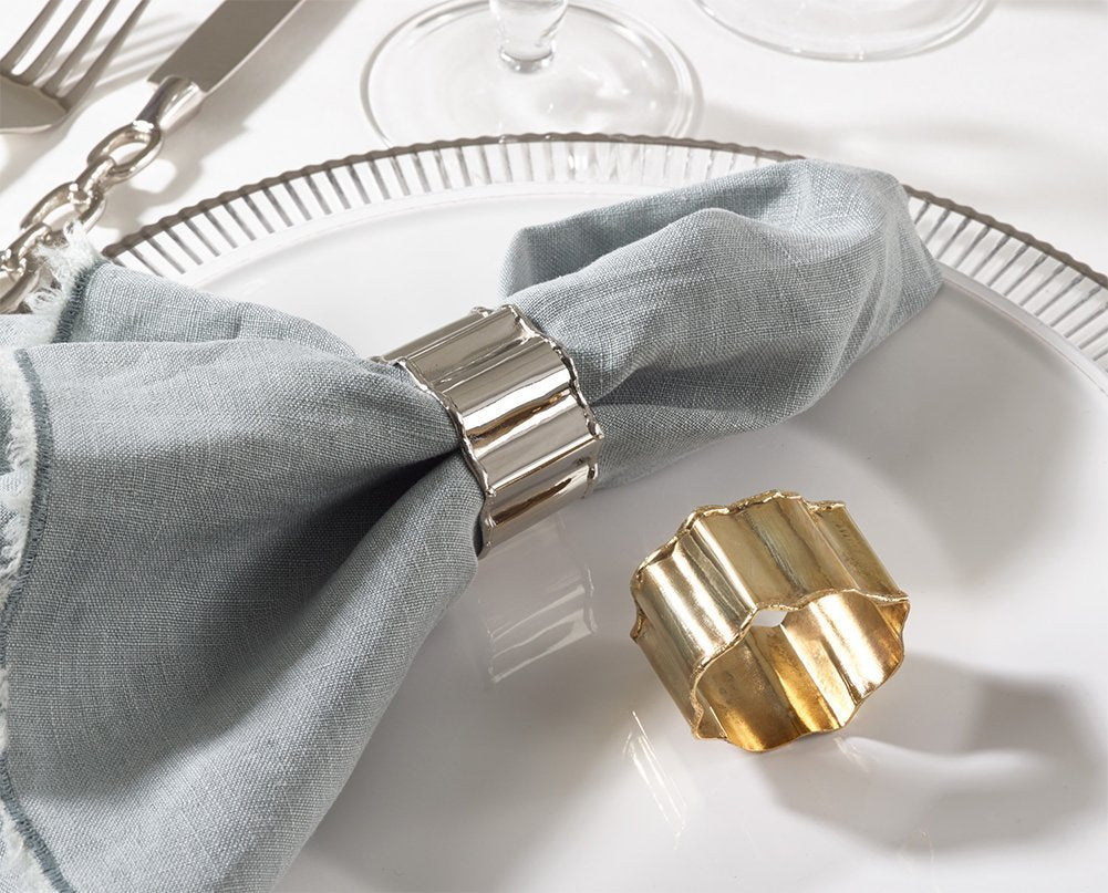 Fennco Styles Collection Classic Design Napkin Ring - 2 Colors - Set of 4