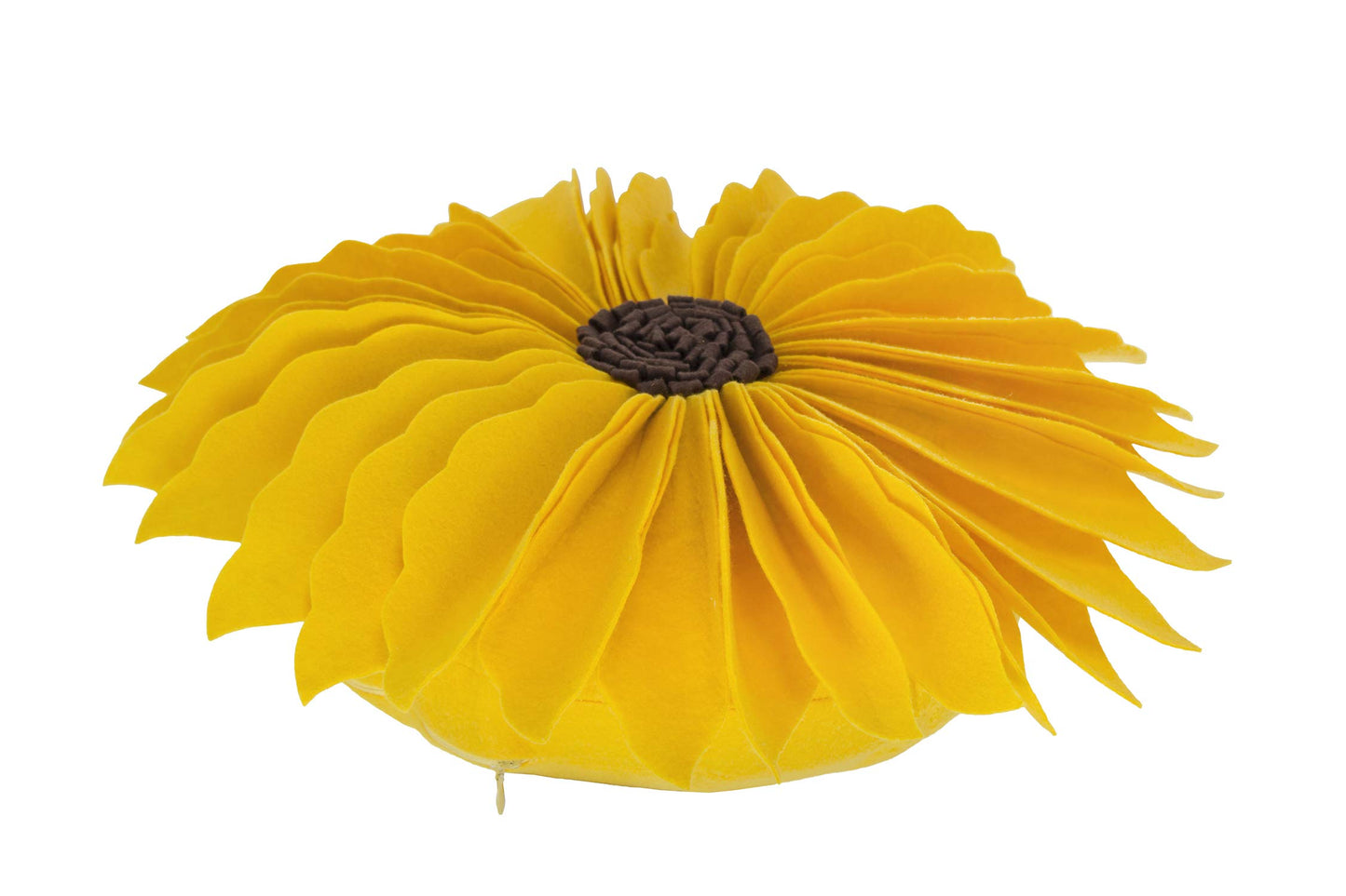 Fennco Styles Handmade Garden 3D Sunflower Decorative Throw Pillow Cover 13" Round - Lilac Floral Pillow Case for Couch, Living Room and Bedroom Décor