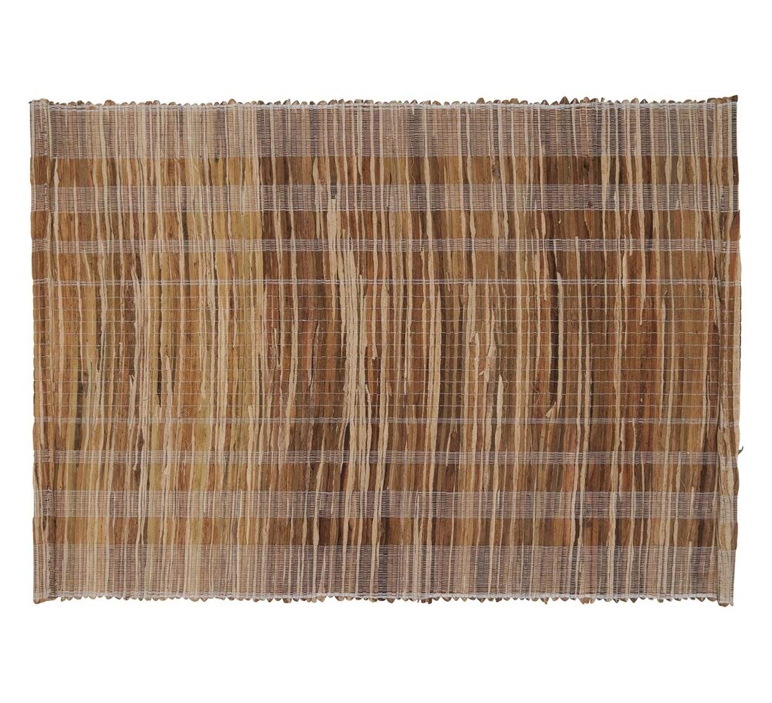 Fennco Styles Classic Striped Texture Water Hyacinth Table Runner 14 x 72 Inch - Black Table Cover for Home Décor, Dining Table, Banquets, Holiday and Special Events