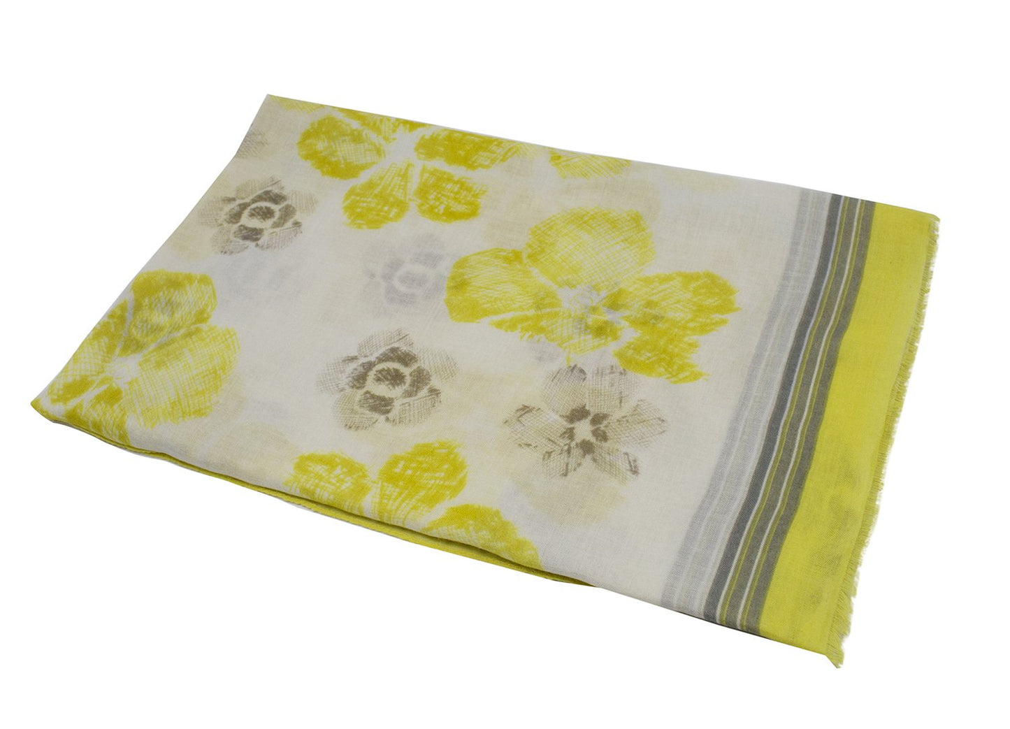 stylesilove Women Vintage Flower Frayed Edges Oversized Scarf Soft Shawl
